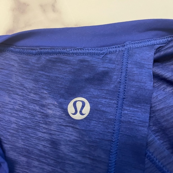 Lululemon split back royal blue top size medium -in great shape, barely worn - Picture 2 of 4